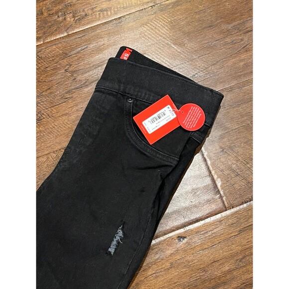 Spanx Vintage Distressed Ankle Skinny Jeans Black XS Petite - Picture 6 of 6